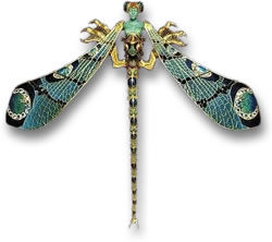 Dragonfly Woman Art Nouveau Brooch by Lalique