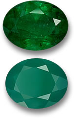 Pietre preziose di smeraldo e agata