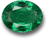 Ovaler sambischer Smaragd-Edelstein