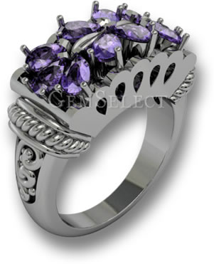 Amethyst and Silver Pinky Ring