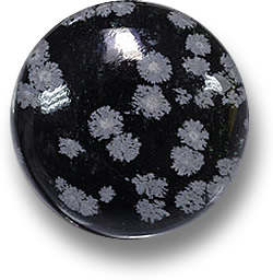 Cabochon d'obsidienne flocon de neige noir