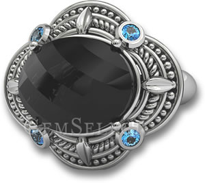 Black Spinel Thai Silver Ring
