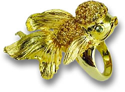 Gold Cocktail Ring with Spessartite Garnet