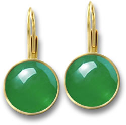 Imperial Jadeite and Yellow Gold Drop Earrings