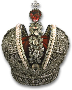 Императорская российская корона - бриллианты, жемчуг и красная шпинель