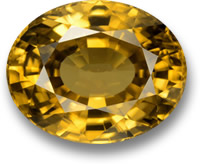 Pierre précieuse de zircon doré de 22 carats