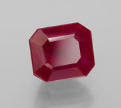 Pink-red octagonal ruby