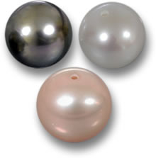 Perlas sin perforar, medio perforadas y totalmente perforadas