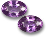 Paire de saphirs violets ovales