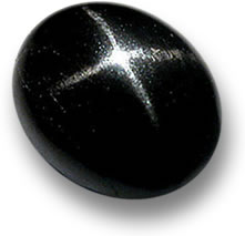 Diopside étoilé avec cristaux de magnétite