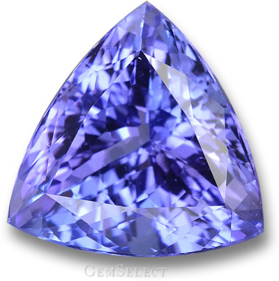Trillion de tanzanite violet-bleu