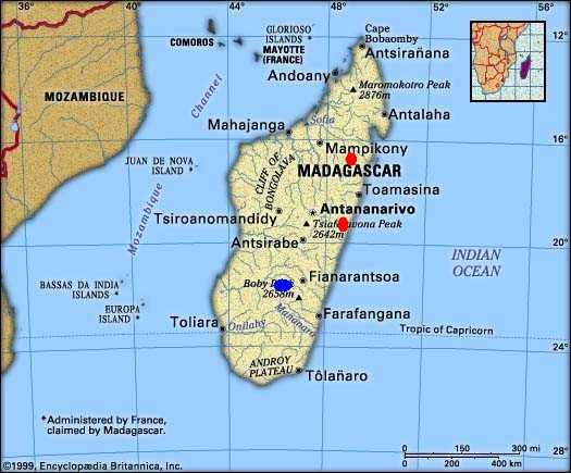 Mappa del Madagascar