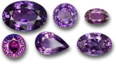 Sélection de saphirs violets GemSelect