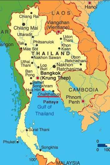 Carte de la Thaïlande