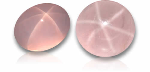 Piedras preciosas de cuarzo rosa estrella
