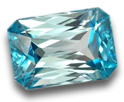 Blue Zircon Octagon-Scissor Cut