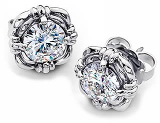 Moissanite Earrings in White Gold