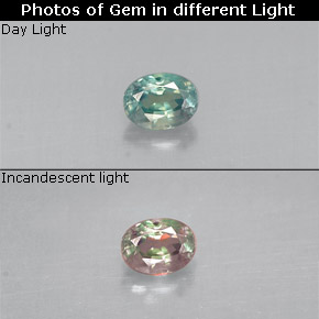 0.13 ct Natural Green/Red Alexandrite
