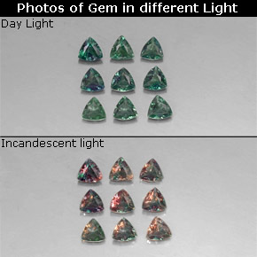0.97 ct total Natural Green/Red Alexandrite