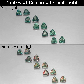 1.18 ct total Natural Green/Red Alexandrite