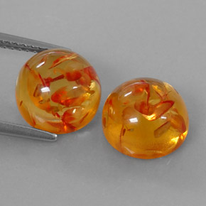 3.65 ct total Natural Yellow Orange Amber