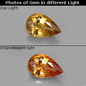 1.37 ct Natural Golden Brown to Orange Color-Change Garnet