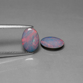 1.6 ct total Natural Multicolor Opal Doublet