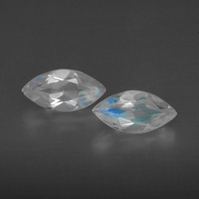 0.97 ct total Natural Blue White Rainbow Moonstone