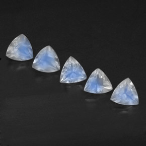 2.02 ct total Natural Blue White Rainbow Moonstone