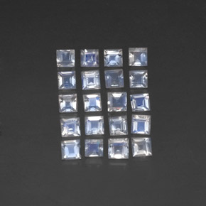 2.72 ct total Natural Blue White Rainbow Moonstone