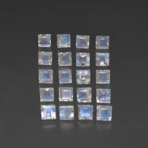 3.8 ct total Natural Blue White Rainbow Moonstone