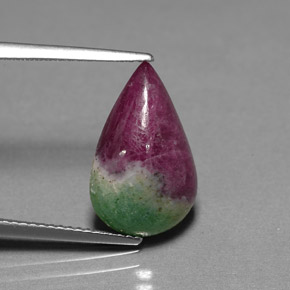 7.01 ct Natural Red Green Black Ruby-Zoisite