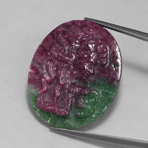 30.46 ct Natural Red Green Black Ruby-Zoisite