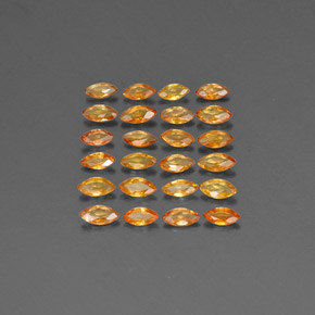 1.85 ct total Natural Yellow Orange Sapphire