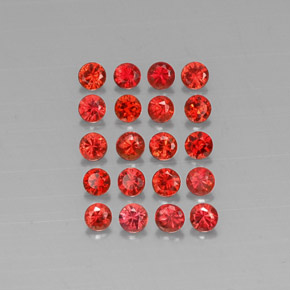 2.04 ct total Natural Red Orange Sapphire