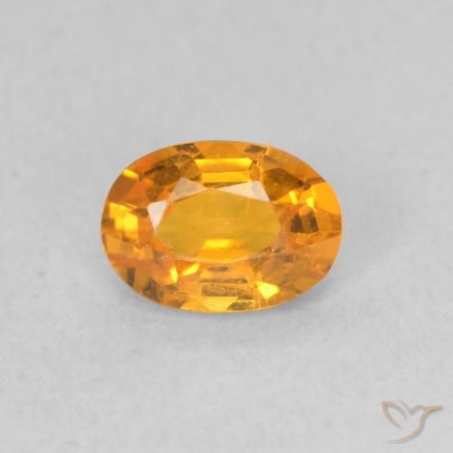 0.62ct Natural Medium Orange Sapphire, Oval, VVS-VS, Photo A