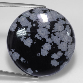 28.56 ct Natural Gray-White Black Snowflake Obsidian