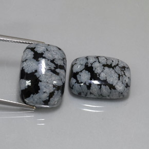 23.48 ct total Natural Black White Snowflake Obsidian