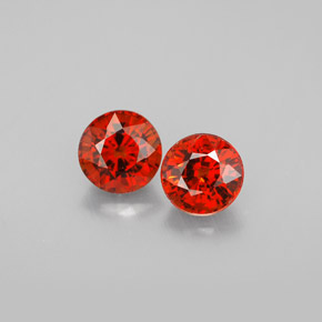 1.89 ct total Natural Red Orange Spessartite Garnet