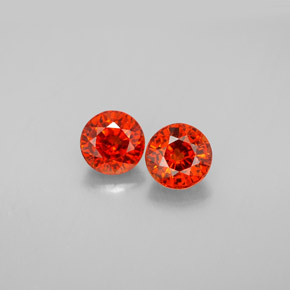 1.74 ct total Natural Red Orange Spessartite Garnet