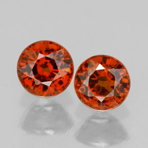 1.69 ct total Natural Red Orange Spessartite Garnet