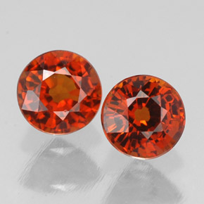 1.58 ct total Natural Red Orange Spessartite Garnet