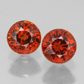 1.75 ct total Natural Red Orange Spessartite Garnet