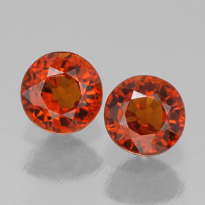 1.46 ct total Natural Red Orange Spessartite Garnet