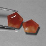 12.5mm x 12.5 Agate 8ct Pentagon in Red Orange
