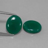 Click for Details 6 carat Green Oval Cabochon Agate 12mm x 10mm