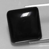 Click for Details 22 carat Black Square Cabochon Agate 18mm x 17.5mm