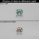 3x2 Alexandrite 0.1ct Oval Facet in Green/Red