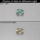 0.1 carat Green/Red Oval Facet Alexandrite 3.5mm x 2.5