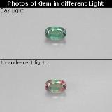 3.5mm x 2mm Alexandrite 0.1ct Oval Facet in Green/Red